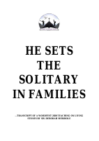He sets the Solitary in Families - Sis. Deborah Meribole.pdf